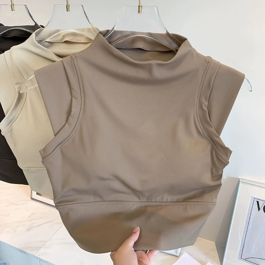 High Neck Crop Top