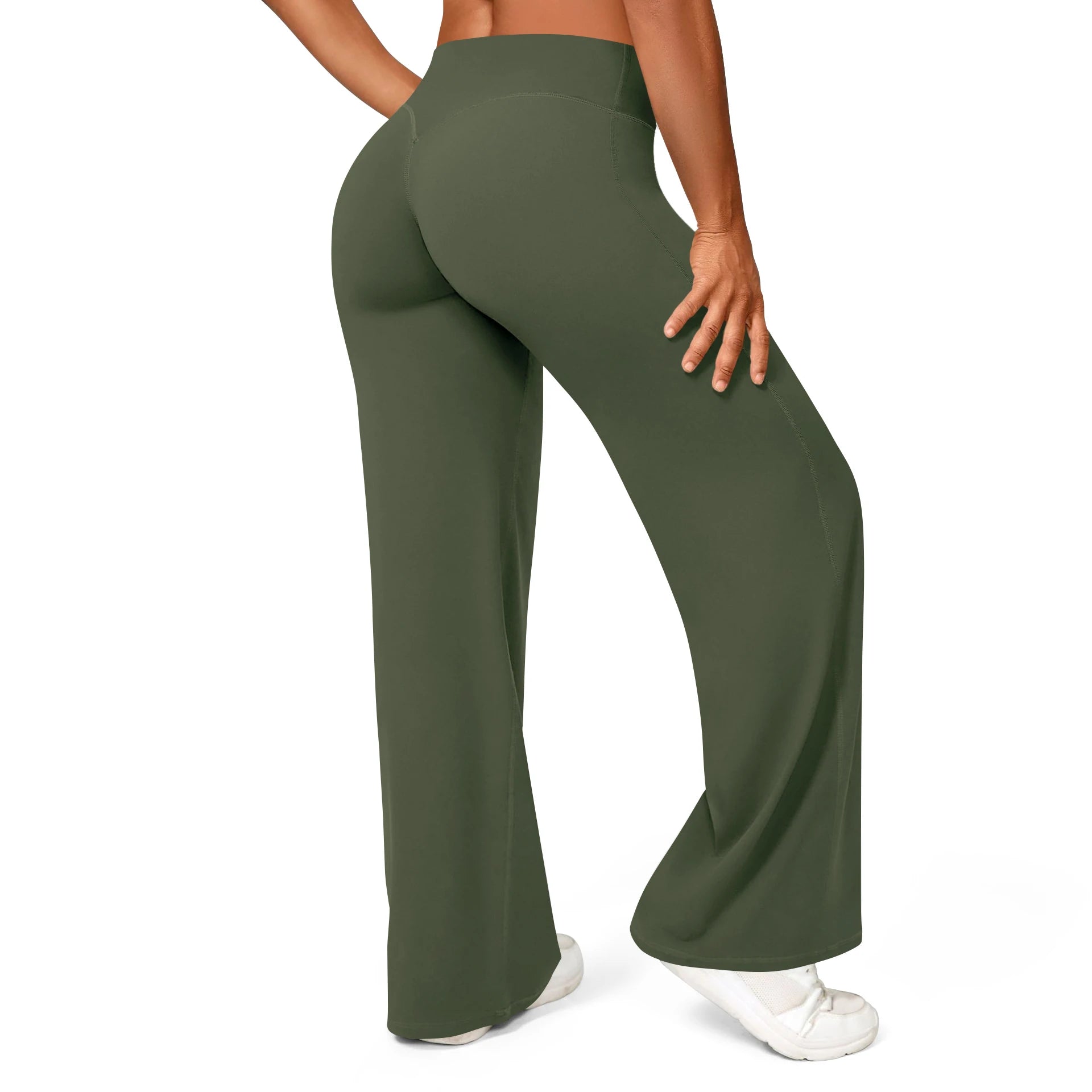 Mid Waist Straight Pants