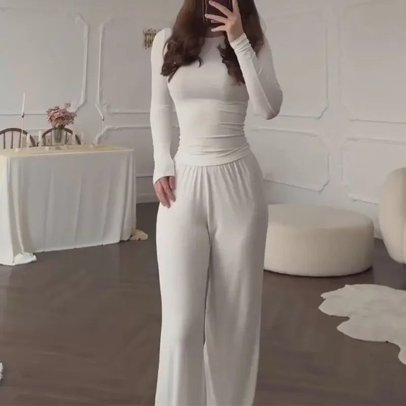 Elastic Waist Pants Set