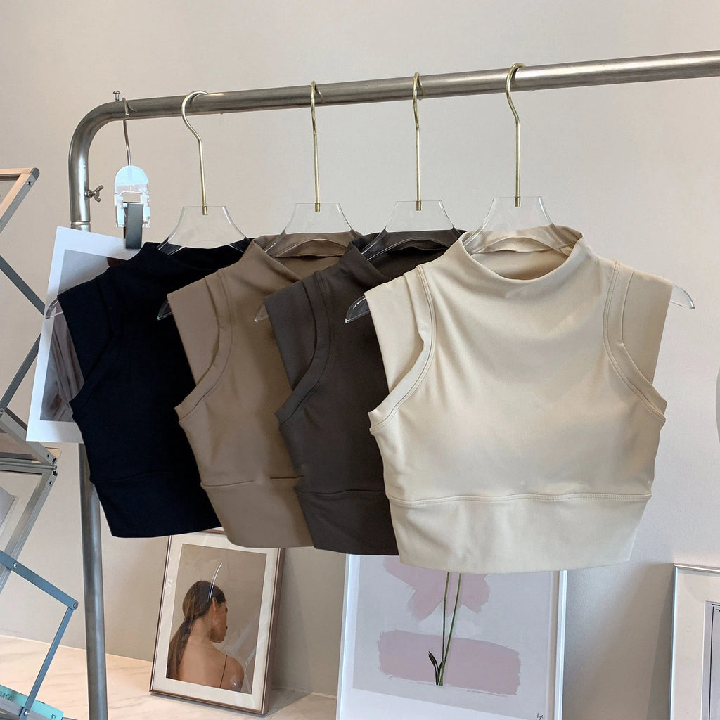 High Neck Crop Top