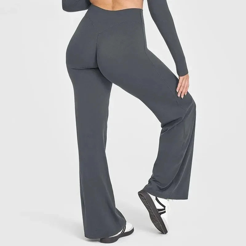 Mid Waist Straight Pants