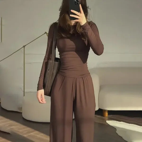 Elastic Waist Pants Set
