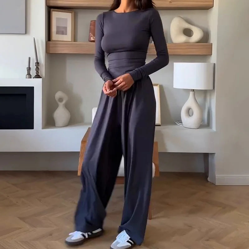 Elastic Waist Pants Set