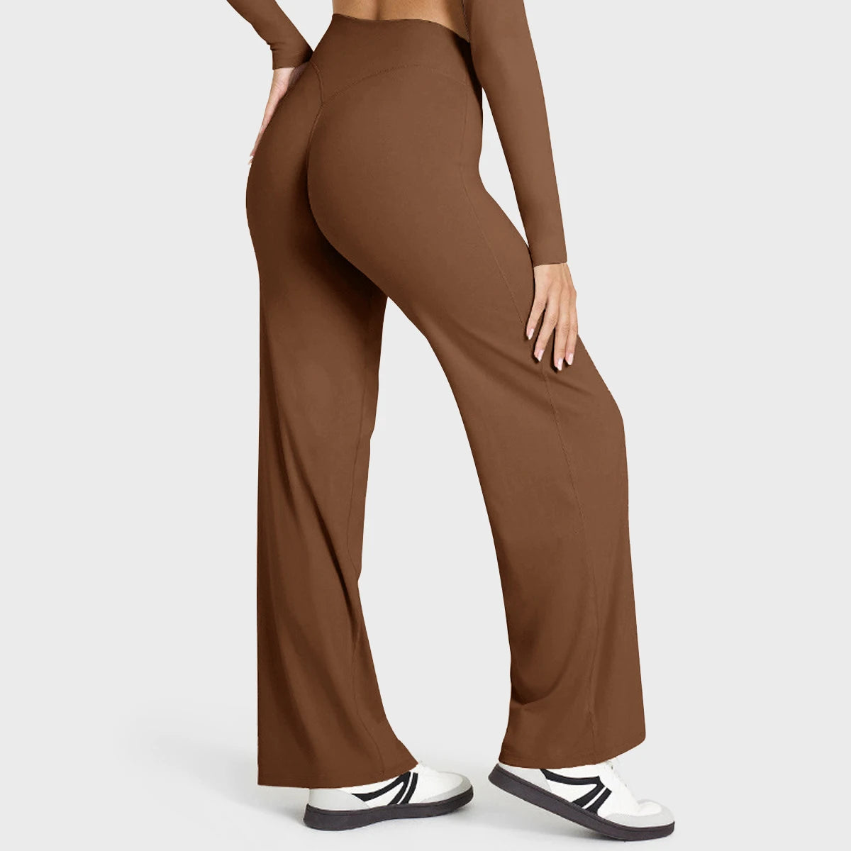 Mid Waist Straight Pants