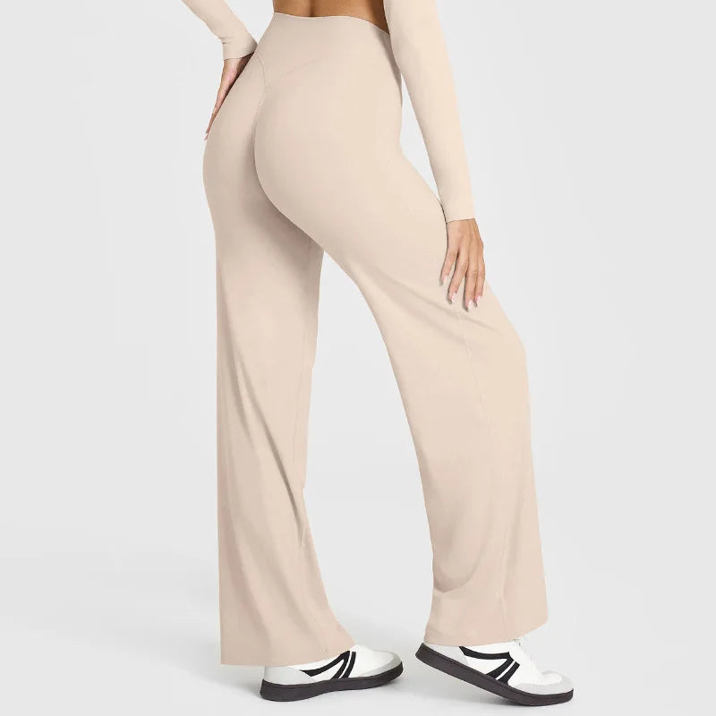 Mid Waist Straight Pants
