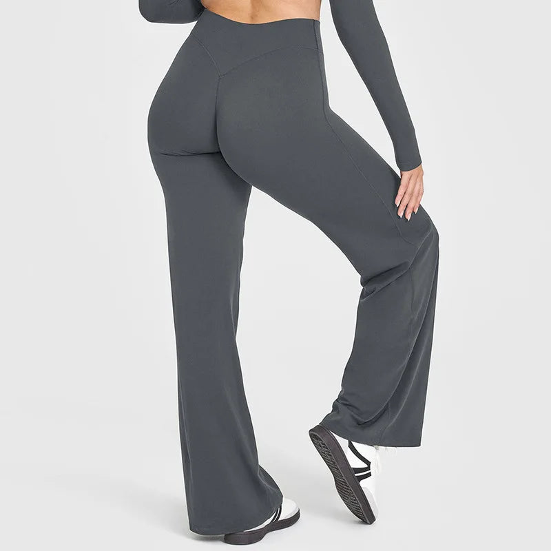 Mid Waist Straight Pants