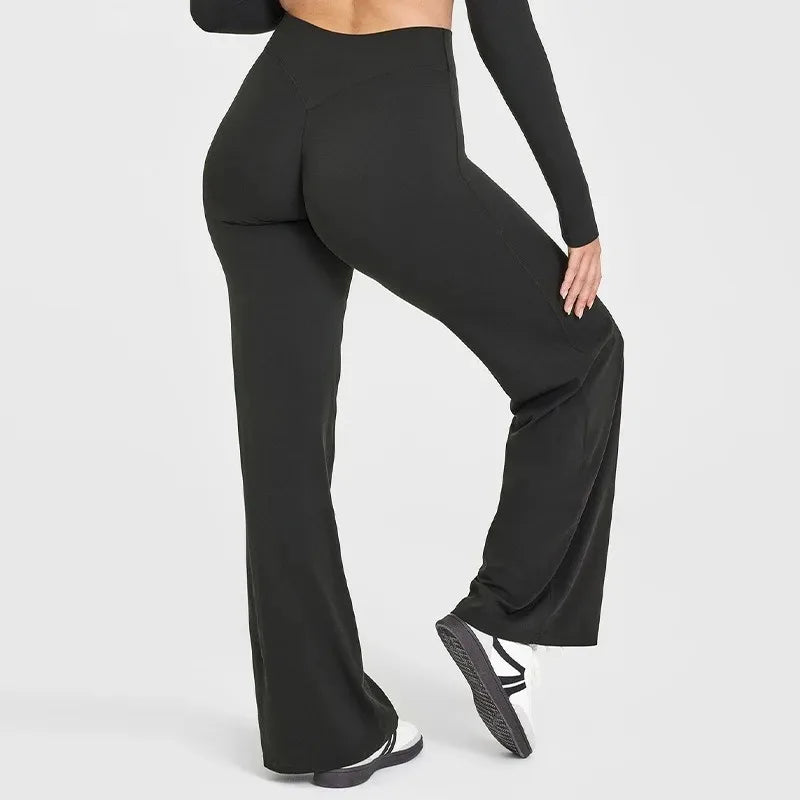 Mid Waist Straight Pants