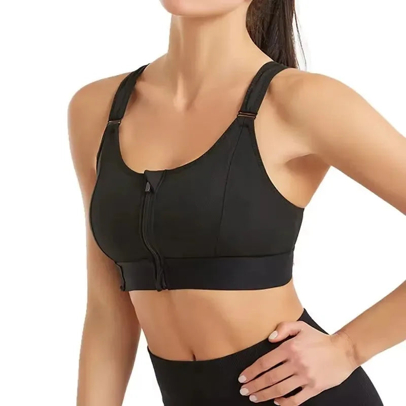 Shockproof Zip Sports Bra