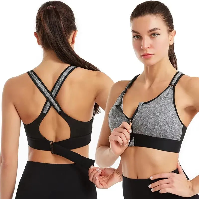 Shockproof Zip Sports Bra