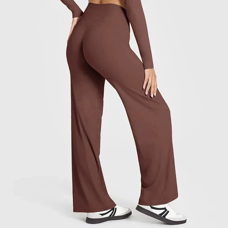 Mid Waist Straight Pants