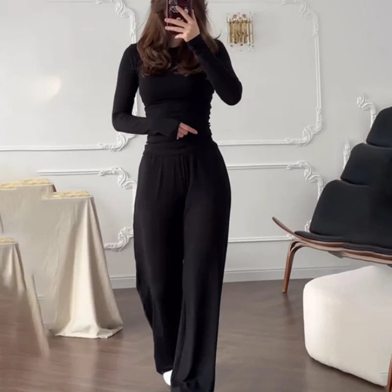 Elastic Waist Pants Set