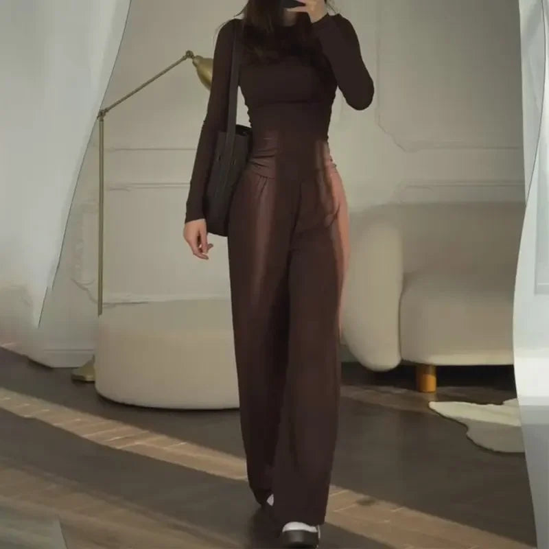 Elastic Waist Pants Set