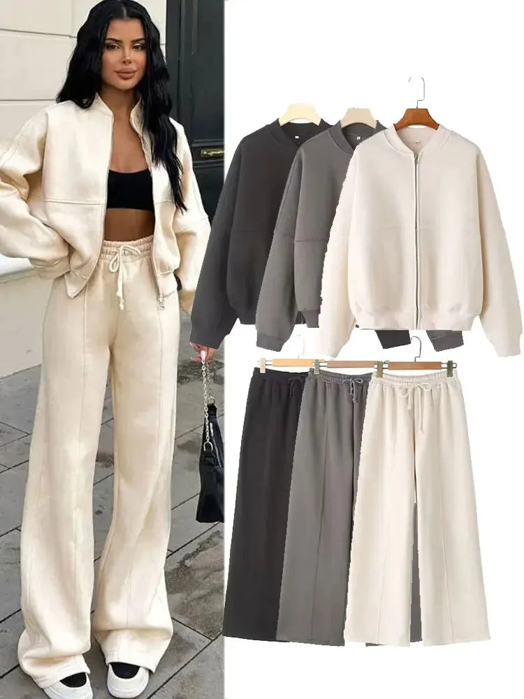 Zip Jacket Pants Set