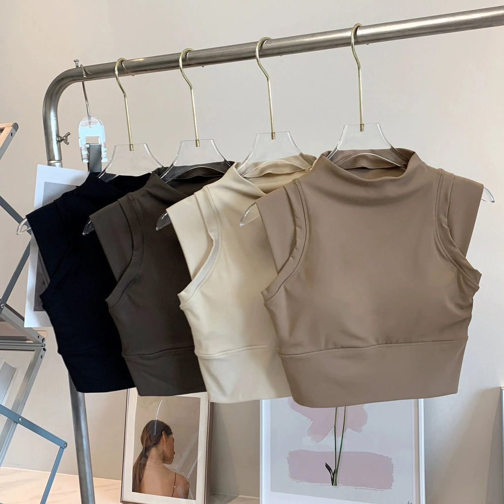 High Neck Crop Top