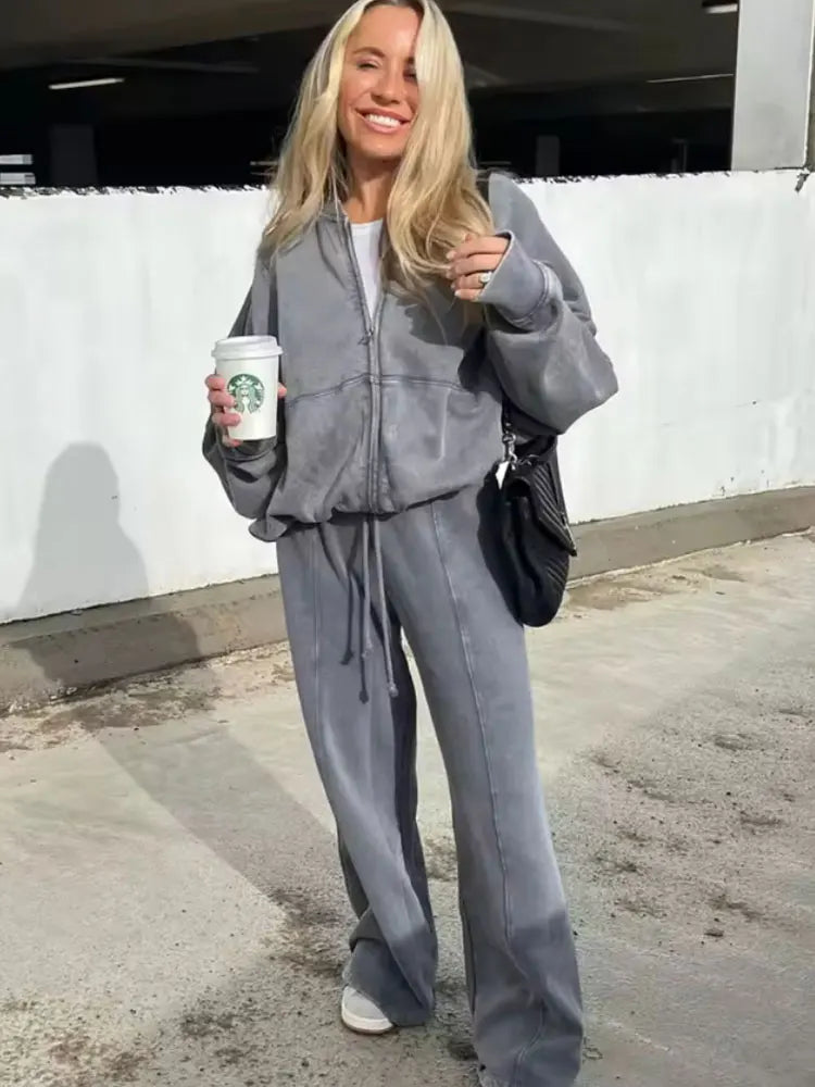 Zip Jacket Pants Set