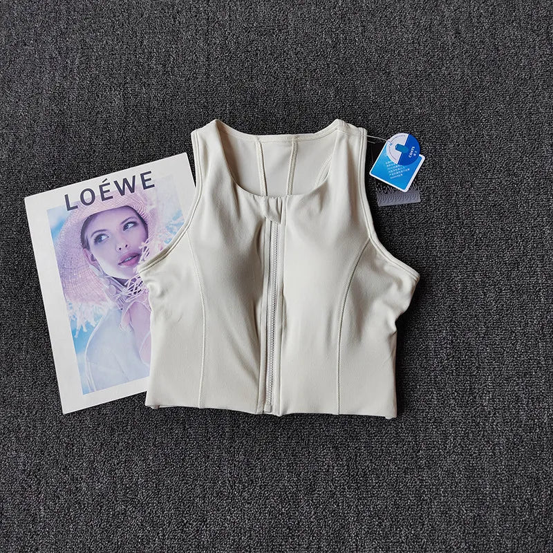 Zip Front Sports Bra