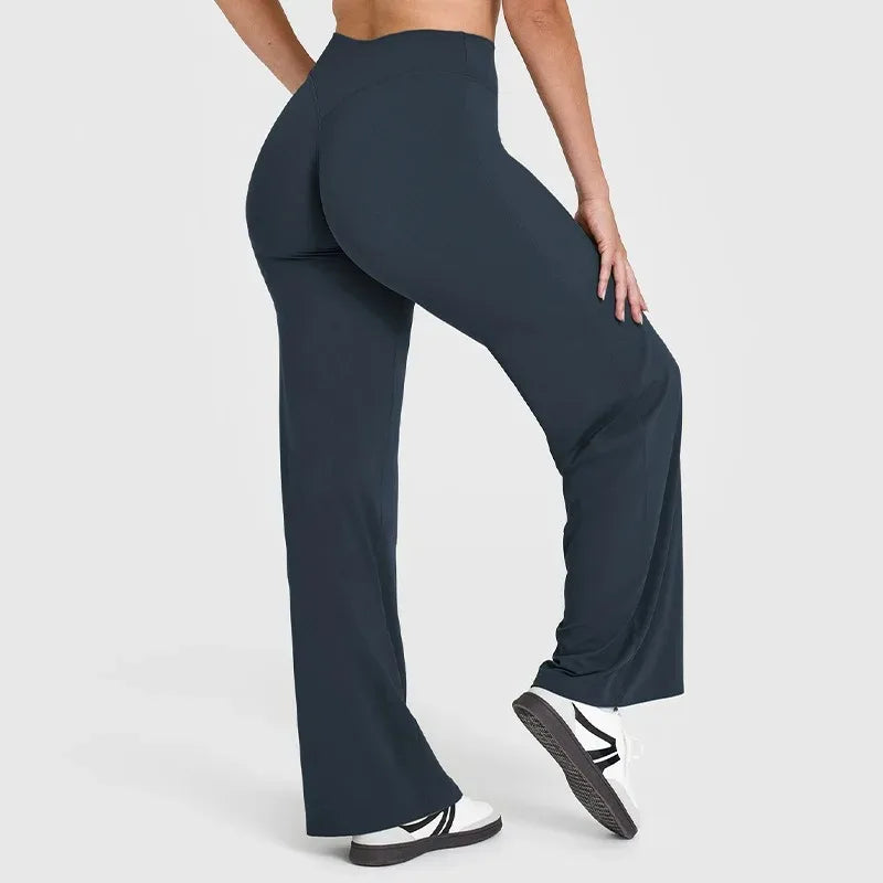 Mid Waist Straight Pants