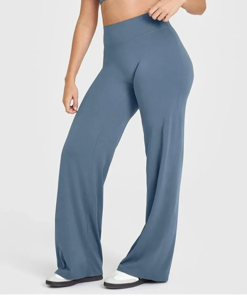 Mid Waist Straight Pants